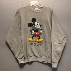 Disneyland Resort Sweatshirt Adult L (42-44) unisex gray Mickey Mouse crew neck